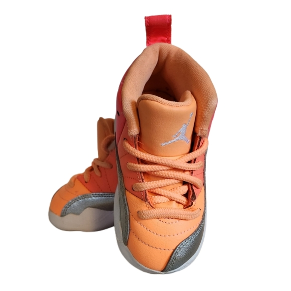 NIKE AIR JORDAN 12 RETRO SUNRISE RACER PINK MANGO 819666-602 SIZE 5C - Picture 9 of 9